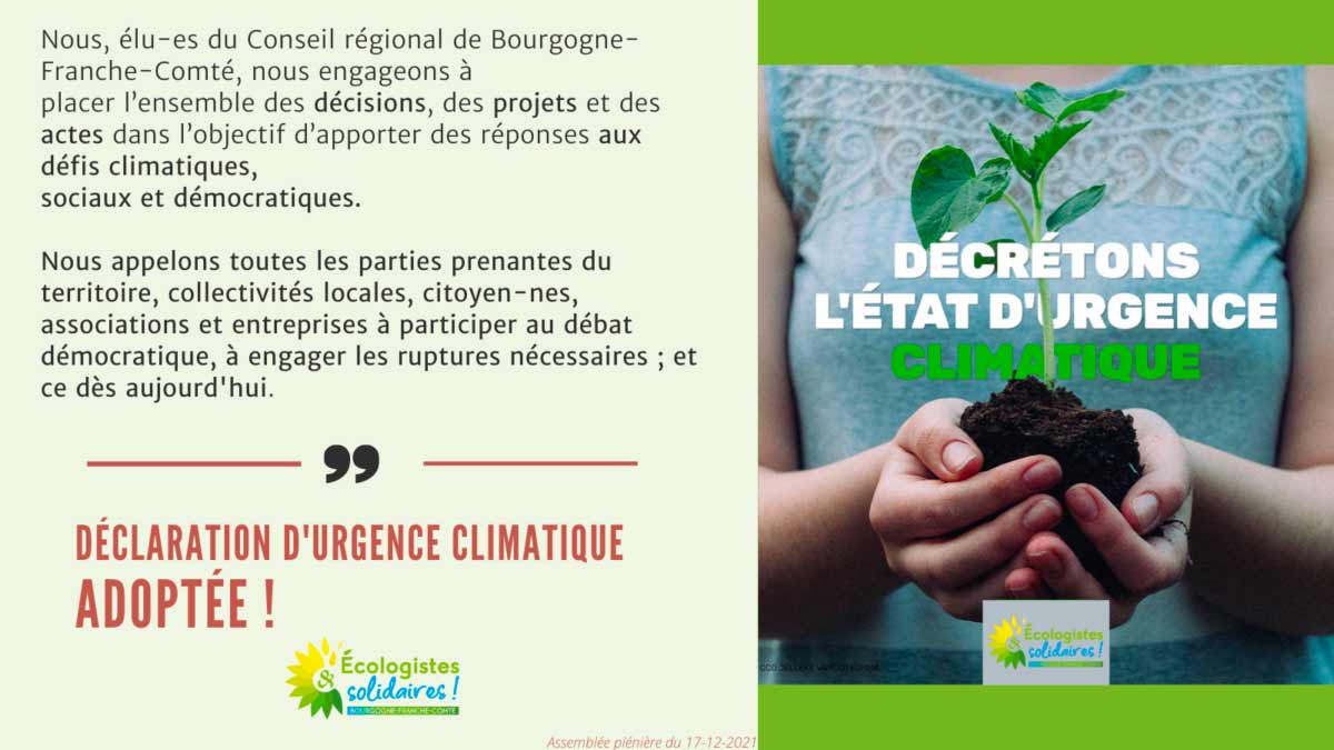 declaration urgence climat BFC